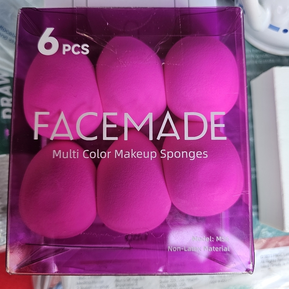 FACEMADE 6PC‎ Pink Beauty Blender Sponges - Latex-Free Makeup Tools